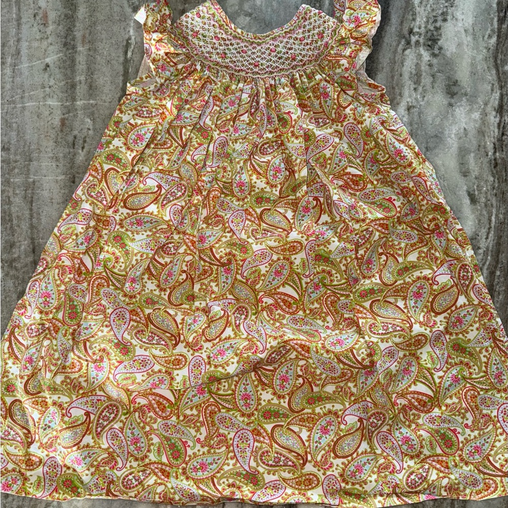 Smocked dress with angel sleeves  size 4.